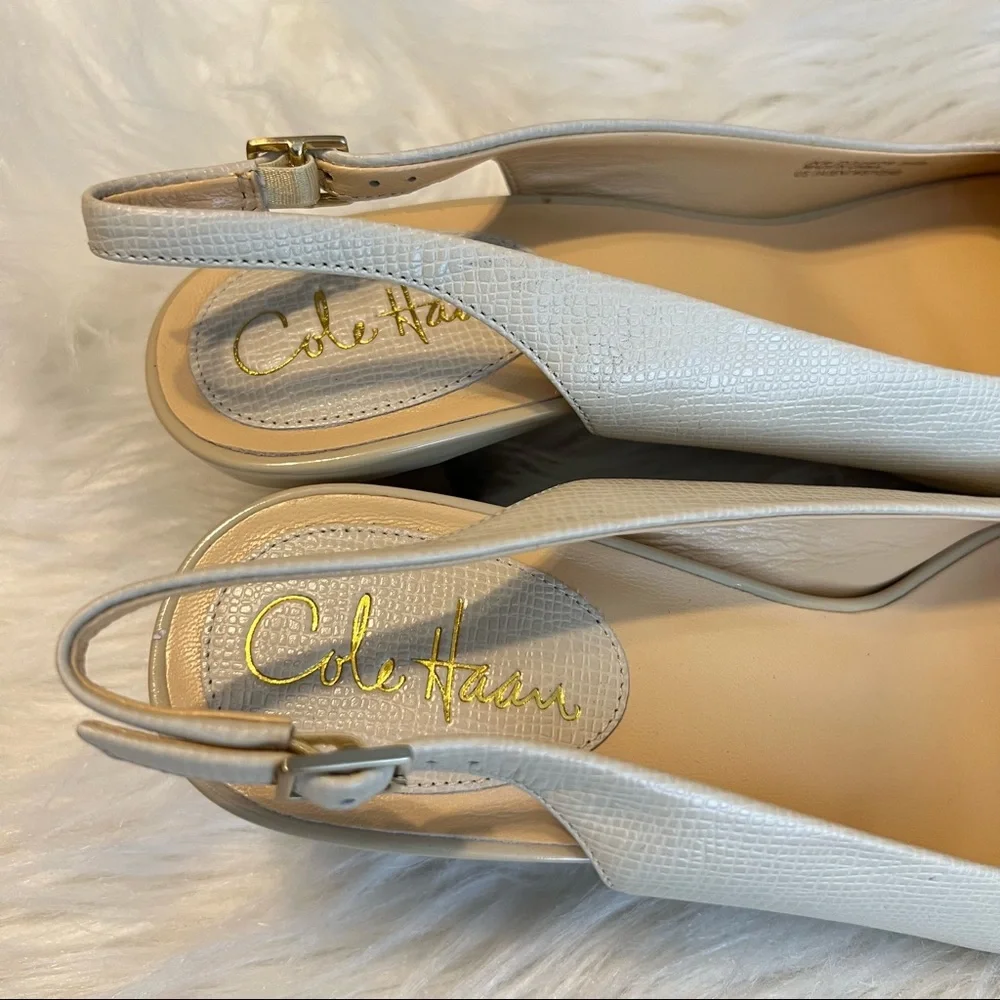 Cole Haan Nike Air Technology sling back Peep Toe Heels buckle detail Size 8 1/2